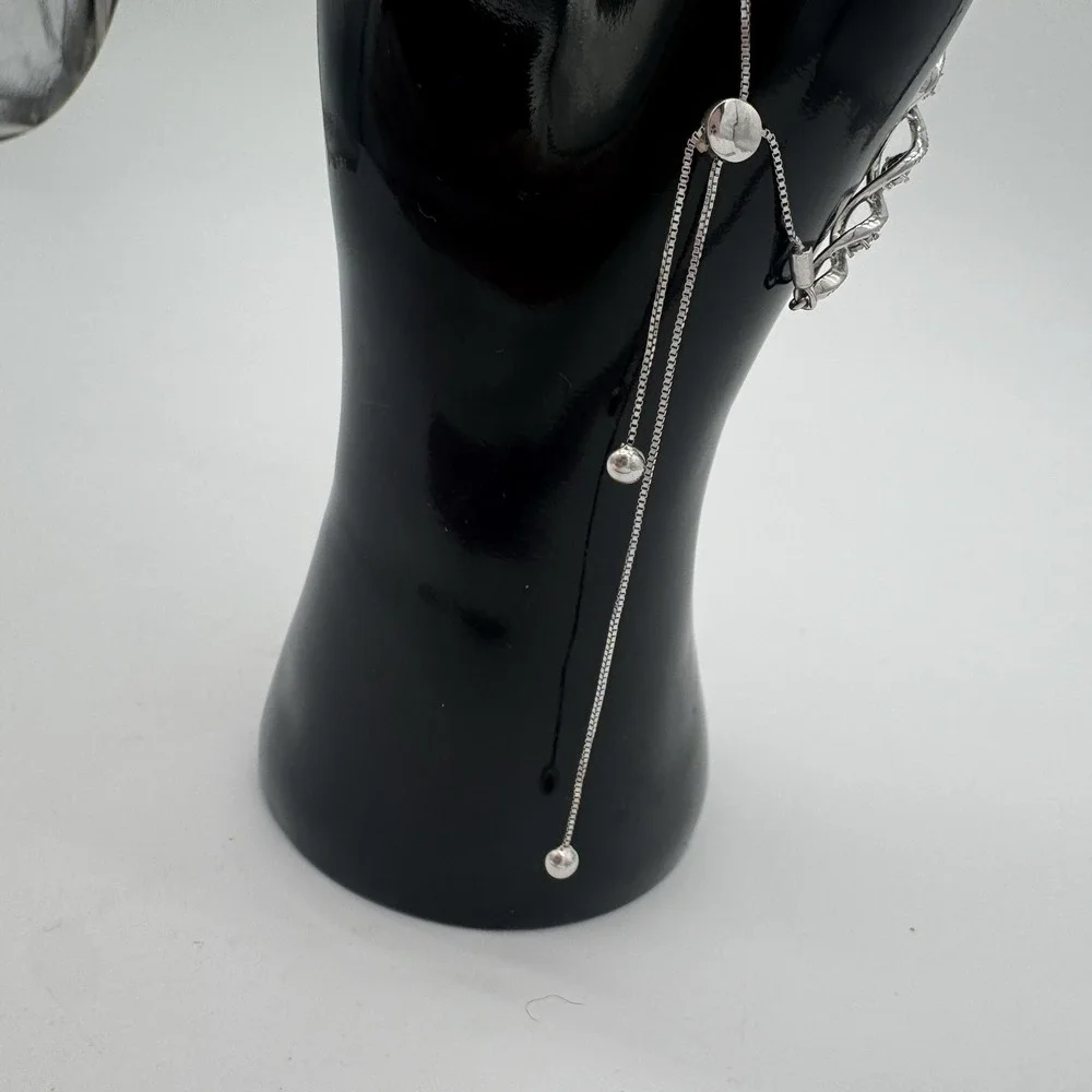 Kay 925 Sterling Silver Diamond Accent Infinity Bolo Bracelet Adjustable‎